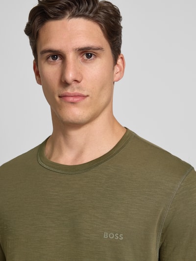 BOSS Orange Regular fit T-shirt van puur katoen, model 'TEGOOD' Kaki - 3