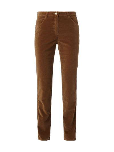 Brax Regular Fit 5-Pocket-Hose aus Samt  Camel 1