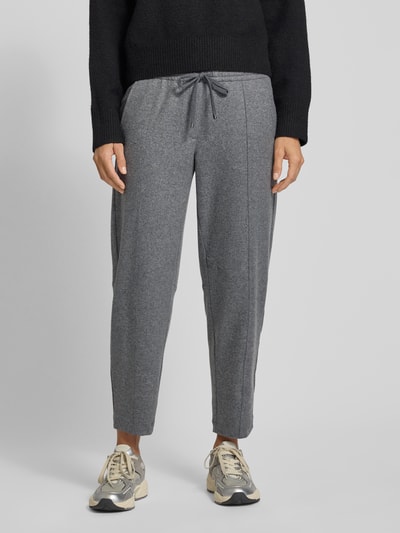 Cambio Spodnie dresowe o kroju regular fit z dodatkiem wełny lana model ‘Eden’ Średnioszary 4