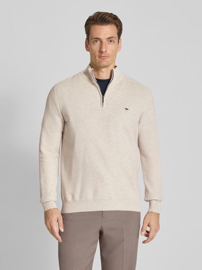 Fynch-Hatton Strickpullover mit Troyer-Kragen Offwhite 4