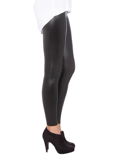 REVIEW Leggings in Leder-Optik Schwarz 10