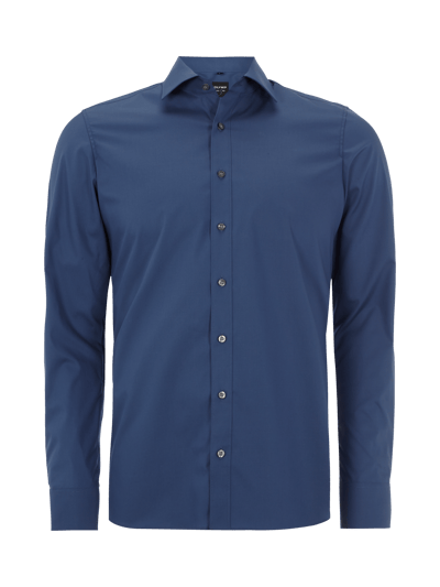 OLYMP Level Five Slim Fit Businesshemd aus Popeline Dunkelblau 1