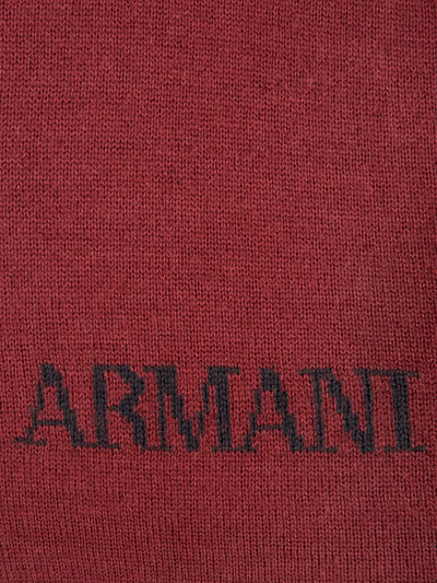 Armani Jeans Doubleface Mütze mit eingestricktem Logo Bordeaux 2