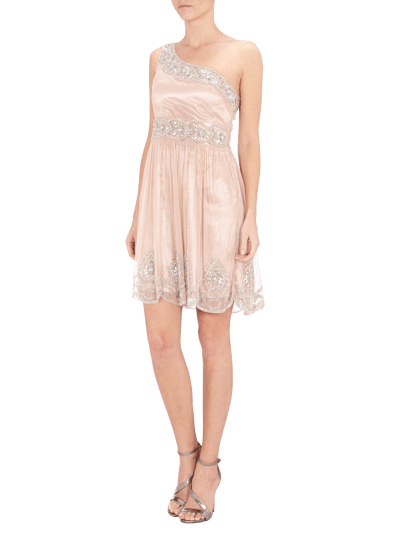 Frock and Frill Cocktailkleid mit One-Shoulder-Träger und Ziersteinbesatz Rose 1