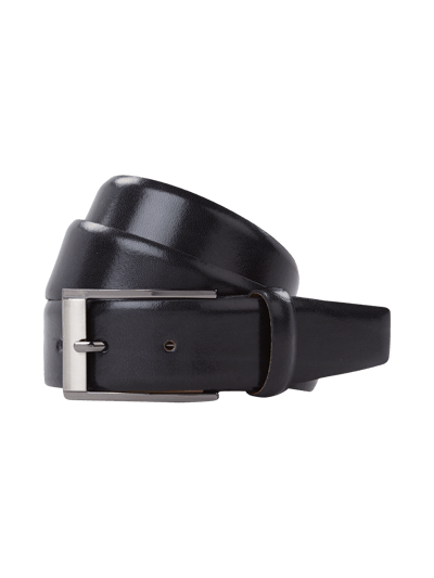 Pierre Cardin Leren riem met doornsluiting in chroomlook Zwart - 1