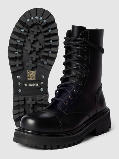 VETEMENTS Schnürboots aus Leder Schwarz 7