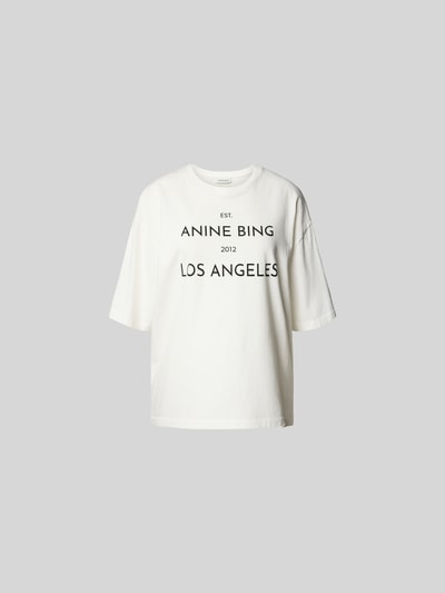Anine Bing Oversized T-Shirt mit Label-Print Weiss 2