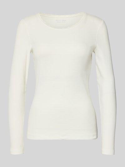 Christian Berg Woman Slim fit shirt met lange mouwen en kant Offwhite - 1