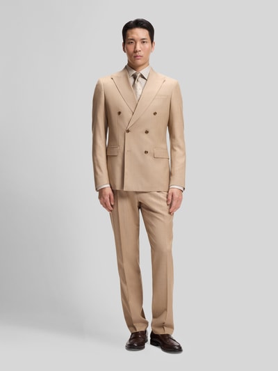 BOSS Slim Fit Businesshemd aus reiner Baumwolle Modell 'H-HANK-K' Sand 1