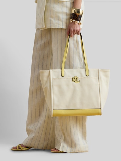 Lauren Ralph Lauren torba shopper z aplikacją z logo Beżowy 1