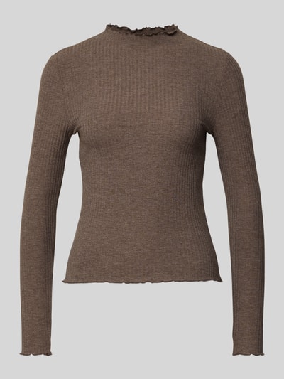 Only Comfort Fit Langarmshirt mit Viskose-Anteil Modell 'EMMA' Schlamm Melange 2