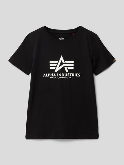 Alpha Industries T-shirt z nadrukiem z logo model ‘Basic’ Czarny 1