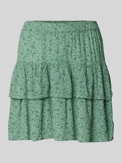 Only Ausgestellter Mini-Rock aus reiner Viskose Modell '30 BERYL' Tuerkis Melange 2