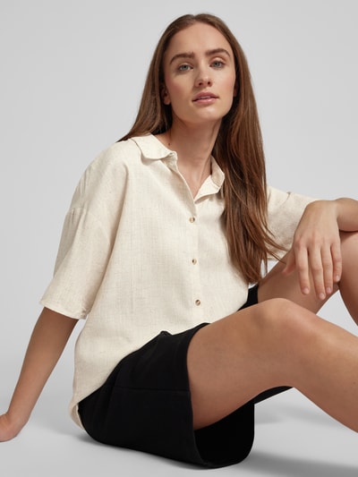 Fransa Blouse met platte kraag, model 'Juna' Beige gemêleerd - 3