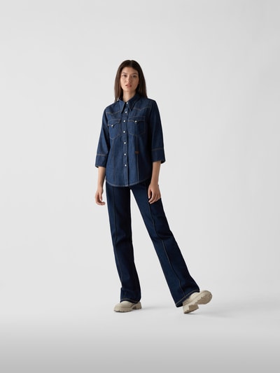 R13X Ports 1961 Jeansbluse mit Haifischkragen Dunkelblau 1