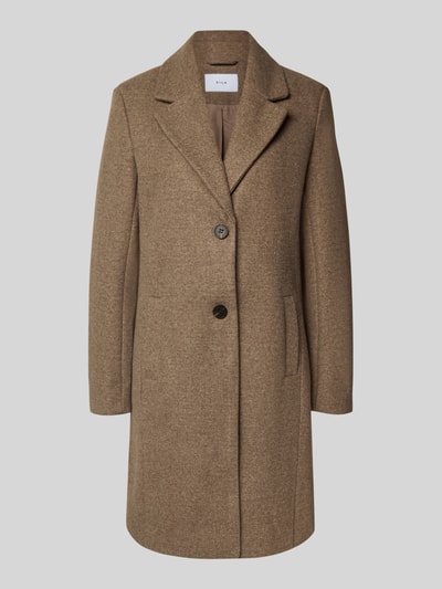 Vila Płaszcz z kołnierzem z połami model ‘CLAUDIA’ Szarobrązowy 2