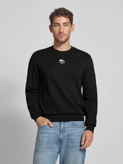 Lacoste Bluza o kroju regular fit z czystej bawełny Czarny 4