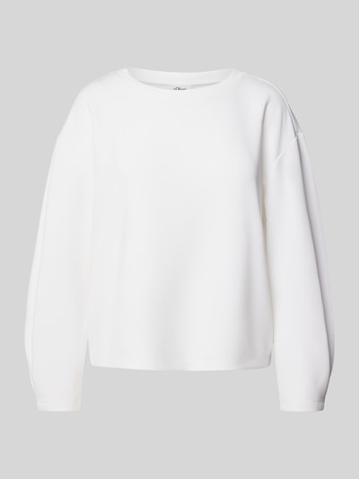 s.Oliver RED LABEL Relaxed Fit Sweatshirt aus Modal-Mix-Scuba Weiss 2