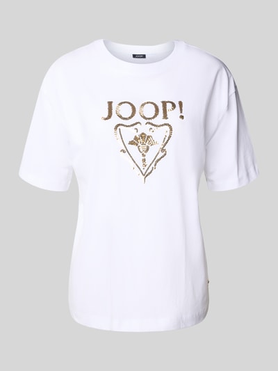JOOP! T-Shirt mit Label-Paillettenbesatz Modell 'TOMMA' Weiss 2