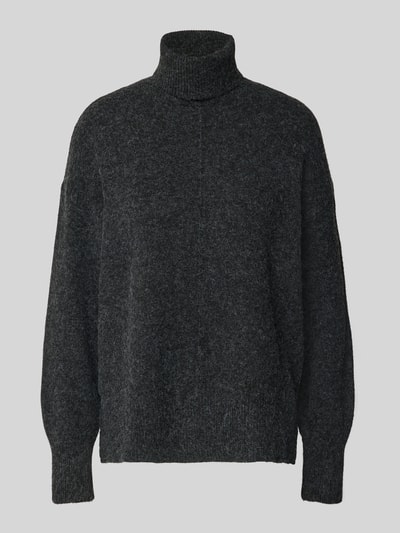 VERO MODA Regular Fit Rollkragenpullover mit Seitenschlitzen Modell 'DOFFY' Metallic Black Melange 2