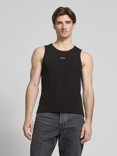 HUGO Tanktop in riblook, model 'Dapota' Zwart - 4