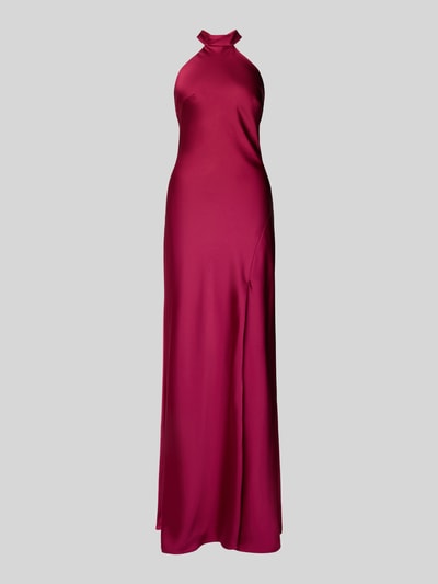 Produktfoto, Abendkleid mit Neckholder zum Binden van Mascara in satijn, nauwsluitende fit, halternek om te strikken, rugdecolleté, maxilengte, rugrits, lengte maat 36: 160 cm, borstwijdte maat 36: 42 cm, roze, glad oppervlak