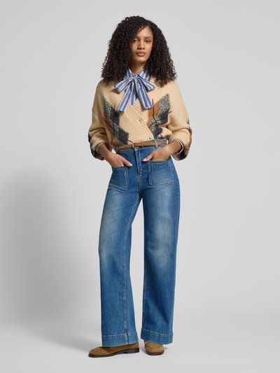 Jake*s Casual Jeansy z szeroką nogawką i efektem znoszenia Jeansowy niebieski 1