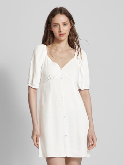 Vero Moda Midi-jurk van een mix van viscose en linnen, model 'MYMILO' Wit - 4