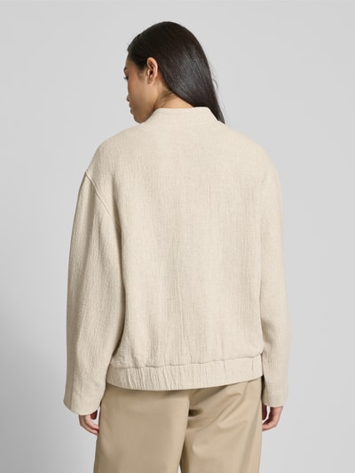 EDITED Loose Fit Jacke aus Viskose-Mix mit Leinen-Anteil Modell 'Malia' Beige 5