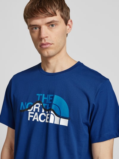 The North Face T-shirt met labelprint, model 'MOUNTAIN LINE' Donkerblauw - 3