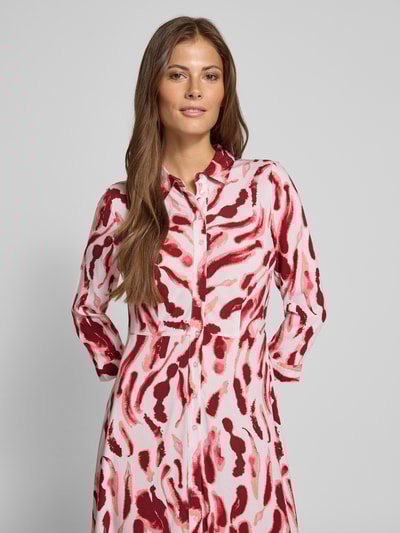 YAS Maxi-jurk met knoopsluiting, model 'SAVANNA' Donkerrood - 3