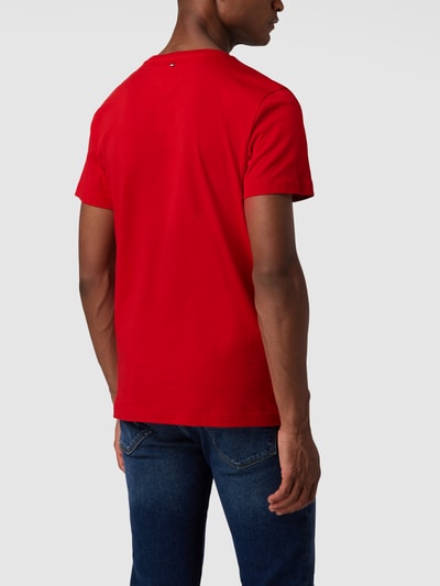 Tommy Hilfiger T-shirt van biologisch katoen met labelprint Rood - 5