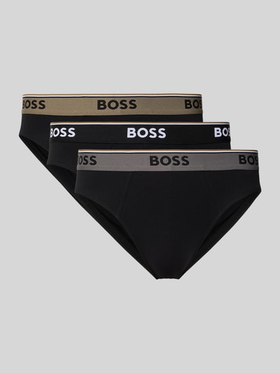 Produktfoto, Slip aus Baumwoll-Mix im 3er-Pack von BOSS, efekt: jednolity kolor, pas z logo, elastyczny ściągacz, wielopak: 3 szt., mieszanka bawełny.