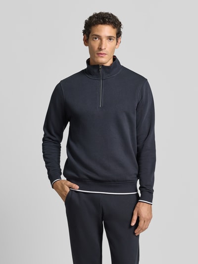 Christian Berg Men Sweatshirt mit Troyer-Kragen Marine 4