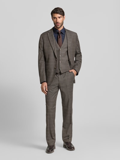 Christian Berg Men Regular fit gilet met steekzakken Middenbruin - 1