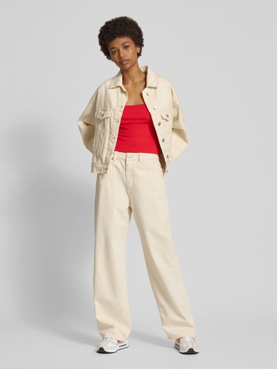 Review Trucker jacket met strookzakken Offwhite - 1