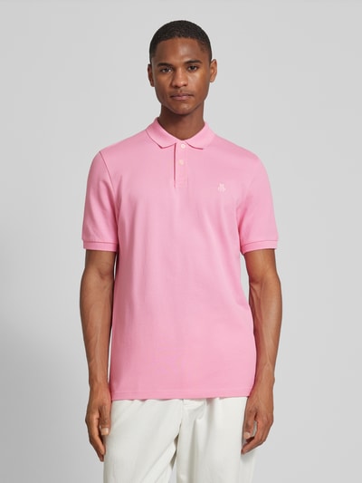 Marc O'Polo Regular fit poloshirt met labelstitching Lichtroze - 4