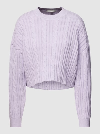Tom Tailor Denim Korte gebreide pullover met kabelpatroon Lavendel - 2