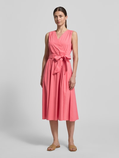 ROBE LÉGÈRE Midikleid mit V-Ausschnitt und Bindegürtel Pink 4