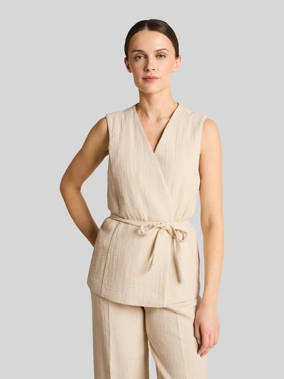 Tom Tailor Regular Fit Indoor-Weste aus Baumwolle-Leinen-Mix Sand 4