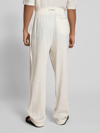 Pegador Wide Leg Stoffhose aus Viskose-Leinen-Mix Modell 'Lavus' Ecru 5