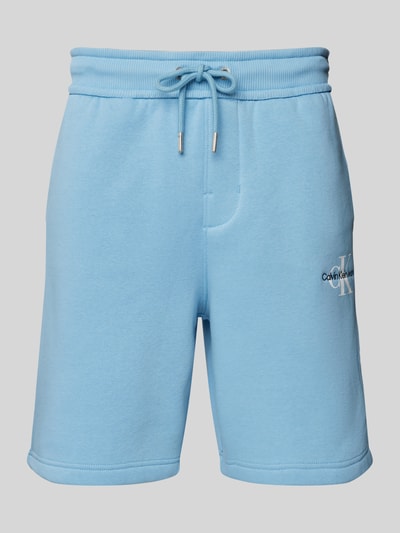 Calvin Klein Jeans Sweatshorts met labelprint Lichtblauw - 2