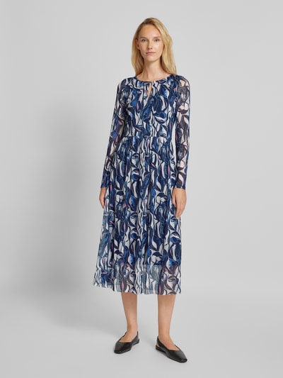 Tom Tailor Midi Kleid mit Rundhalsausschnitt Dunkelblau 4