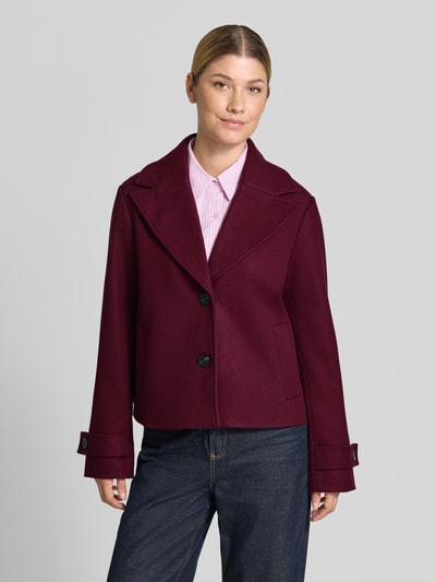 VILA Kurzmantel mit Ärmelriegeln Modell 'SOLO' Bordeaux 4