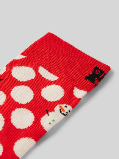 Happy Socks Socken mit Motiv-Muster Hellrot 2