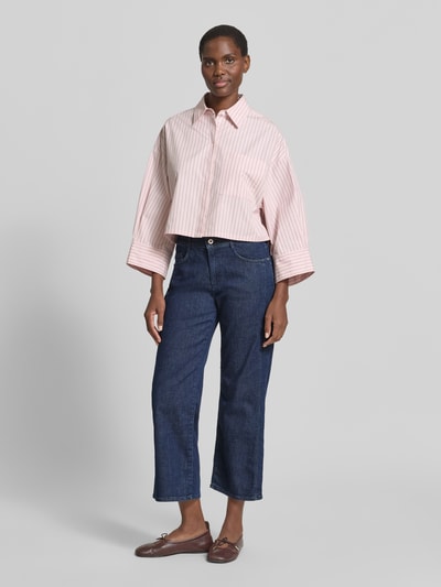 Brax Cropped Straight Leg Jeans aus Baumwoll-Mix Marine 1