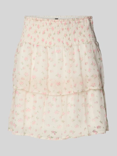 Vero Moda Ausgestellter Mini-Rock mit Allover-Muster Modell 'SMILLA' Offwhite 2