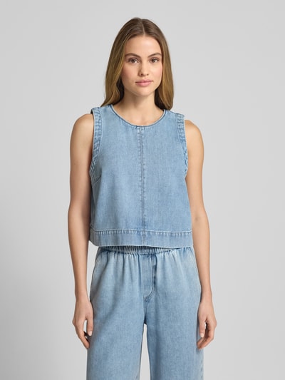 Jake*s Casual Relaxed Fit Jeansblusentop mit Rundhalsausschnitt Sky 4