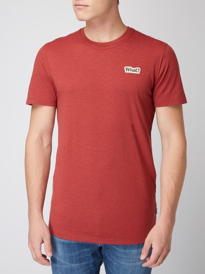 Jack & Jones T-shirt z wyhaftowanym napisem Czerwony 4