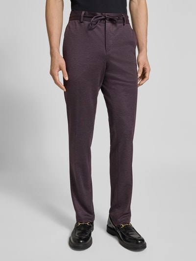 Zuitable Slim Fit Hose mit Schnürung Modell 'SpartaFlex' Aubergine 4